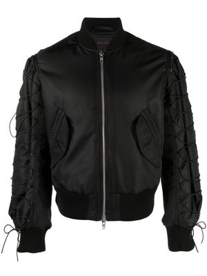 Simone Rocha lace-up bomber jacket - Black
