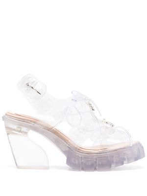 Simone Rocha lace-up jelly sandals - Neutrals