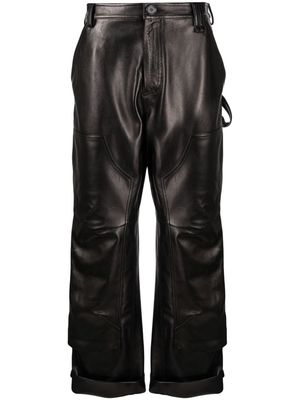 Simone Rocha leather straight-leg trousers - Black