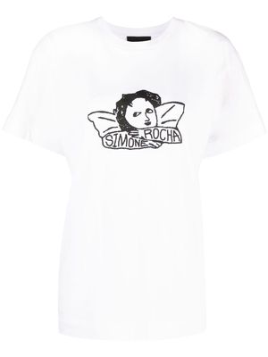 Simone Rocha logo-print cotton T-shirt - White