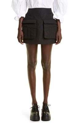 Simone Rocha Padded Miniskirt with Oversize Pockets in Black