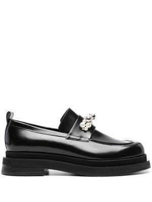 Simone Rocha pearl-detail leather loafers - Black