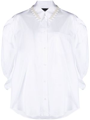 Simone Rocha pearl-embellished cotton shirt - White
