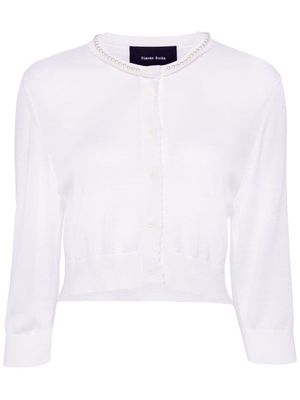 Simone Rocha pearl-embellished cropped cardigan - White