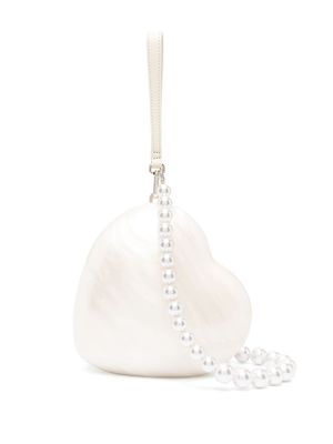 Simone Rocha Pearl Heart medium bag - White