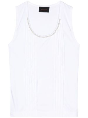 Simone Rocha pearl-necklace cotton tank top - White