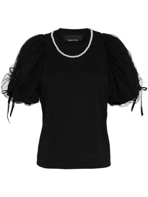 Simone Rocha pearl-necklace puff T-shirt - Black
