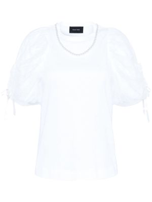Simone Rocha pearl-necklace puff T-shirt - White