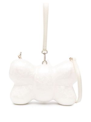 Simone Rocha pearlescent-effect bow-shaped clutch - White