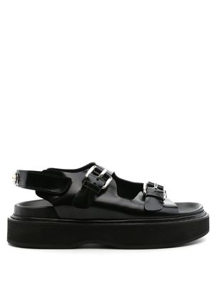 Simone Rocha peral-detail leather flatform sandals - Black