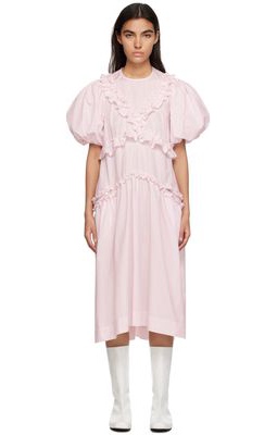 Simone Rocha Pink Ruffle Midi Dress