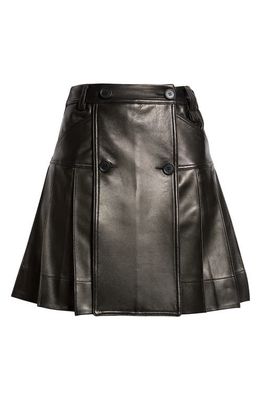 Simone Rocha Pleated Leather Skirt in Black