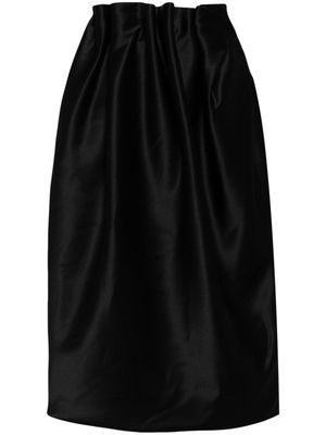 Simone Rocha Pleated satin midi skirt - Black