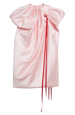 Simone Rocha Pleated Satin Minidress in Pink/Red