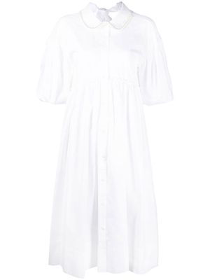 Simone Rocha puff-sleeve midi shirtdress - White
