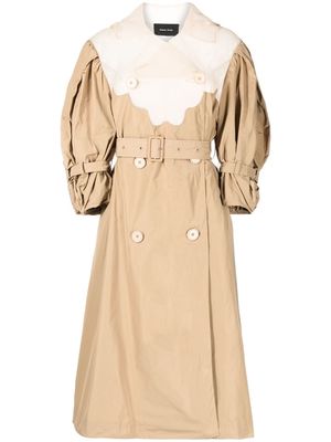 Simone Rocha Puff sleeve yoke trench coat - Brown