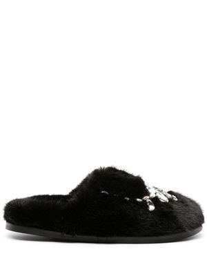 Simone Rocha rhinestone-embellished slippers - Black