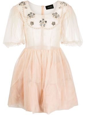 Simone Rocha rhinestone-embellished tule minidress - Pink