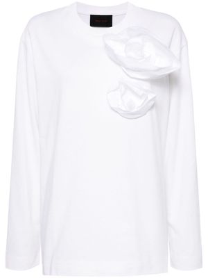 Simone Rocha rose-appliqué cotton T-shirt - White