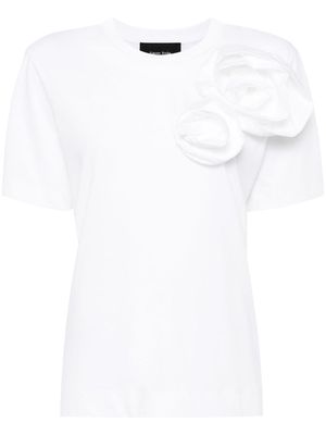 Simone Rocha rose-appliqué jersey T-shirt - White