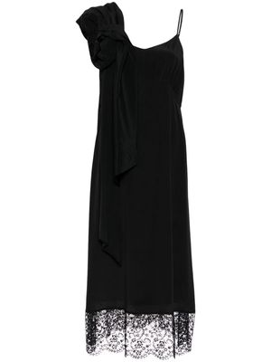 Simone Rocha rose-appliqué slip dress - Black