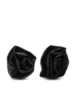 Simone Rocha Rose flower stud earrings - Black