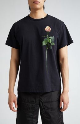 Simone Rocha Rose Graphic T-Shirt in Black