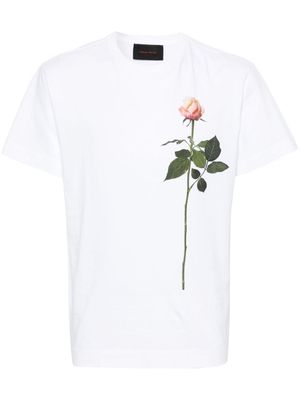 Simone Rocha rose-print cotton T-shirt - White
