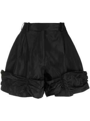 Simone Rocha ruched-detail high-waist shorts - Black