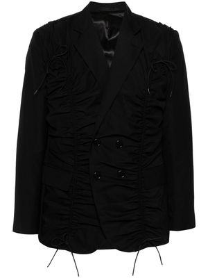 Simone Rocha ruched double-breasted blazer - Black