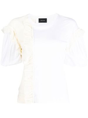 Simone Rocha ruffled puff-sleeve T-shirt - White