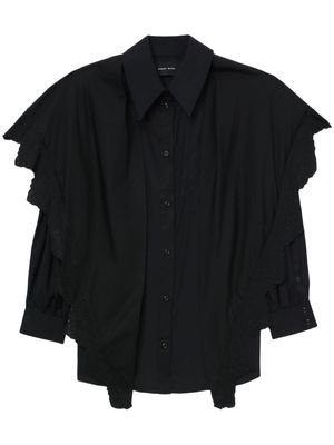 Simone Rocha scarf-collar scalloped shirt - Black