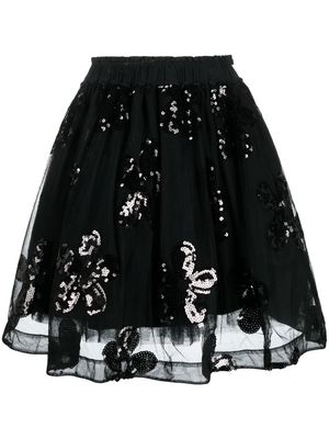 Simone Rocha sequin-embellished tulle skirt - Black