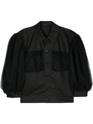 Simone Rocha sheer-overlay bomber jacket - Black