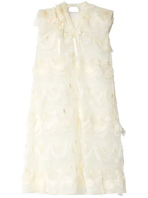 Simone Rocha Shoulder Bite Sack tulle dress - White