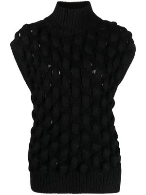 Simone Rocha sleeveless turtleneck jumper - Black