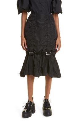 Simone Rocha Slide Adjustable Taffeta Midi Skirt in Black