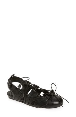 Simone Rocha Sporty Lace-Up Ballet Flat in Black