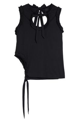 Simone Rocha Tie Cutout Sleeveless Top in Black