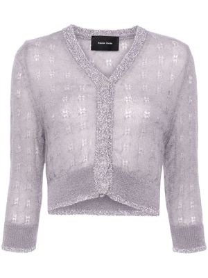Simone Rocha Tinsel pointelle-knit cardigan - Grey