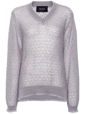 Simone Rocha Tinsel pointelle-knit jumper - Grey