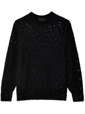 Simone Rocha tinsel-trim open-knit jumper - Black