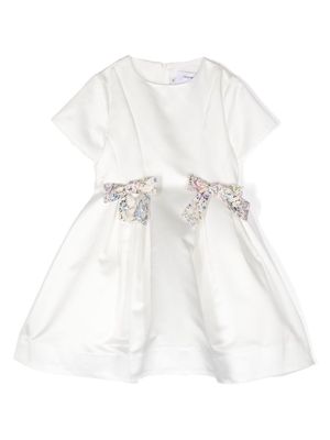 Simonetta A-line bow-detail dress - White