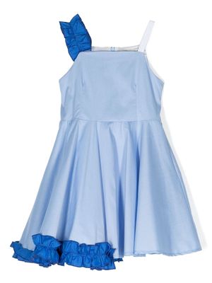 Simonetta asymmetric-design ruffled dress - Blue
