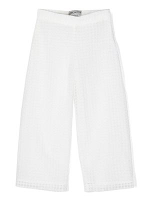 Simonetta crochet-knit wide-leg trousers - White