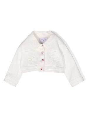 Simonetta cropped denim jacket - White