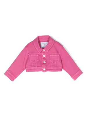Simonetta cropped denim shirt jacket - Pink