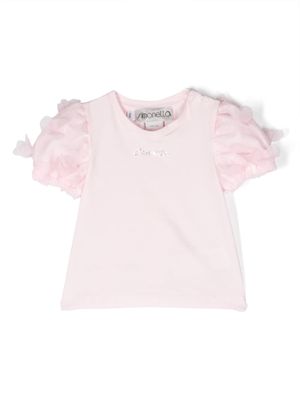Simonetta crystal-embellished logo T-shirt - Pink