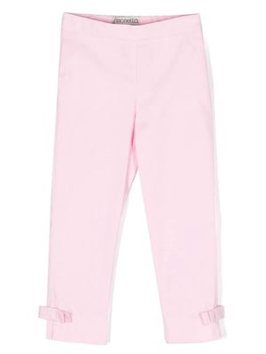 Simonetta elasticated waistband plain leggings - Pink