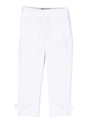 Simonetta elasticated waistband plain leggings - White